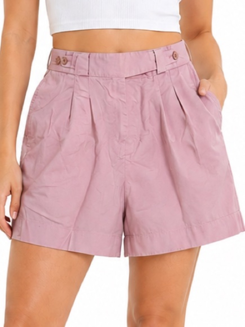 Vintage Quantum Pink Pleated High Waist Shorts Size 18